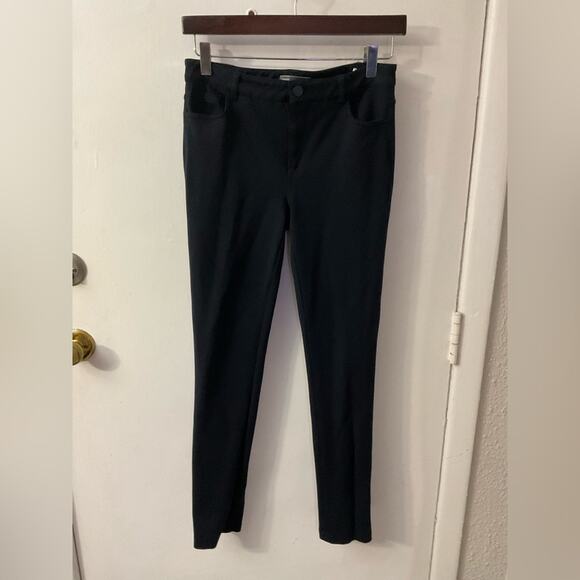 Vince Career Workwear Pants Mid Rise Black Ponte Stretch Skinny Riding Pants 6 - Picture 1 of 9